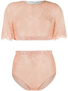 Off-White укороченный топ с логотипом