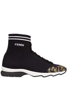 Fendi кроссовки с носочной вставкой с логотипом