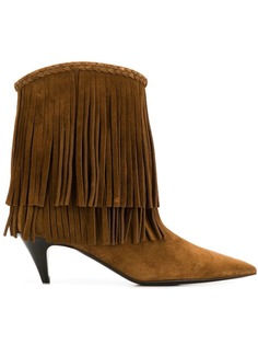 Saint Laurent ботильоны с бахромой