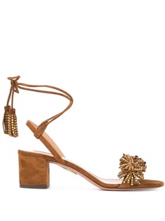 Aquazzura босоножки с ремешком на щиколотке и с кристаллами