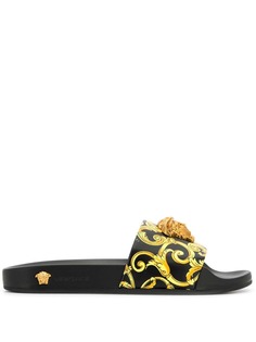 Versace шлепанцы с бляшкой с головой Медузы