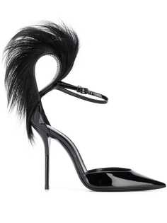 Saint Laurent туфли с меховой отделкой Jamie
