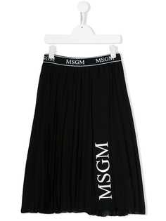 MSGM юбка миди с логотипом