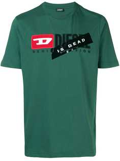 Diesel футболка с логотипом и слоганом
