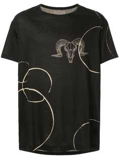Yohji Yamamoto bleached drawing T-shirt