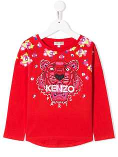 Kenzo Kids топ с вышивкой Tiger и логотипом
