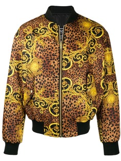 Versace Jeans Couture куртка-бомбер с леопардовым принтом