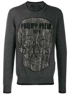 Philipp Plein джемпер с декором Skull и заклепками