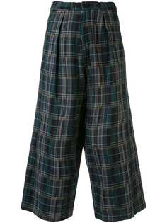 Ys wide leg check trousers Y`s