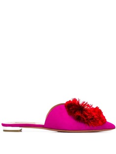 Aquazzura мюли с декором в виде лотоса с кристаллами