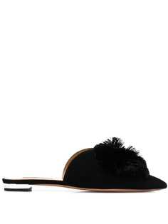 Aquazzura мюли с декором в виде лотоса с кристаллами