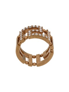 Versace кольцо Greek Key с кристаллами