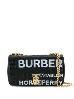 Burberry стеганая сумка Lola в клетку с принтом
