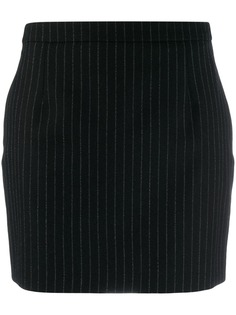 Saint Laurent юбка мини в тонкую полоску