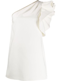 Self-Portrait one shoulder ruffled dress