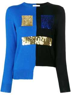Peter Jensen bicolour sequin face sweater