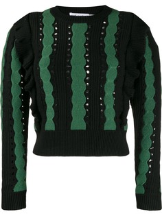 Self-Portrait two tone knitted top