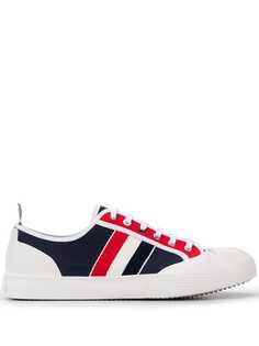 Thom Browne Canvas Trainers With RWB Stripe