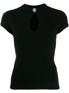 Balmain button detail cut-out top