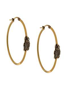 Alexander McQueen skull beetle hoop earrings