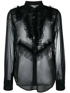 Comme Des Garçons ruffle trim blouse