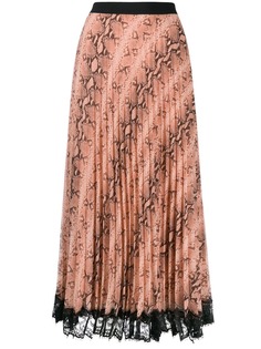 Twin-Set snake print pleated skirt