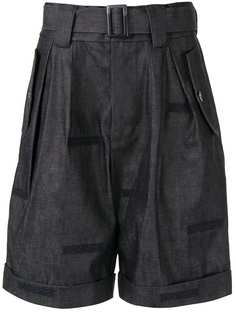 Fengchen Wang belted denim shorts