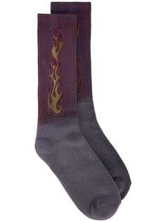 Palm Angels flame motif socks