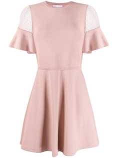 Red Valentino трикотажное платье с оборками