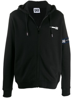 Les Hommes Urban logo appliqué zip hoodie
