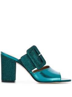 Paris Texas glitter buckle mules