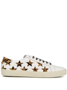 Saint Laurent леопардовые кроссовки Signature Court SL/06 California