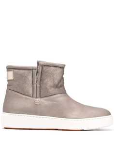 Santoni ботинки с меховой отстрочкой