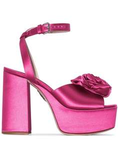 Miu Miu босоножки на платформе с цветочным декором