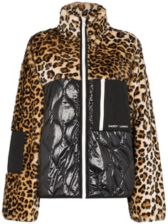 Sandy Liang куртка Dean со вставками и леопардовым принтом