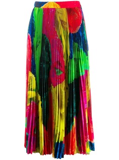 MSGM плиссированная юбка с абстрактным принтом