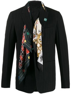 Maison Mihara Yasuhiro пиджак асимметричного кроя в тонкую полоску