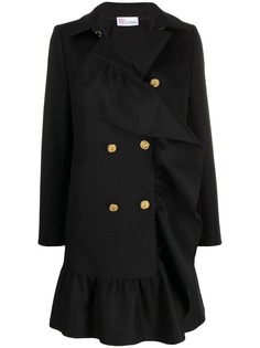 Red Valentino двубортное пальто с оборками