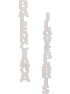 Balenciaga серьги-подвески с логотипом