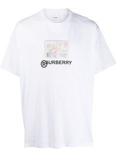 Burberry футболка с принтом