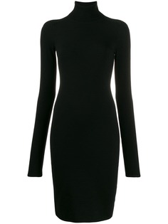 Helmut Lang трикотажное платье с высоким воротником