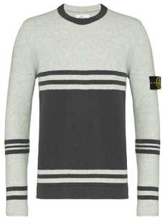 Stone Island striped crew-neck jumper