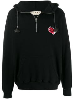 Marni embroidered logo hoodie