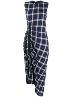McQ Alexander McQueen checked asymmetric dress