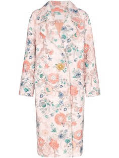 Peter Pilotto bouclé floral jewel button coat