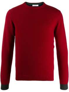 Sun 68 contrast cuff logo jumper