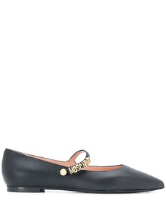 Moschino pointed leather ballerinas