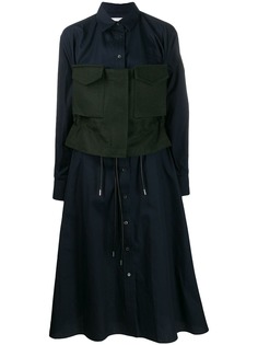 Sacai contrast waist shirt dress