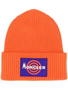 Moncler logo knitted beanie