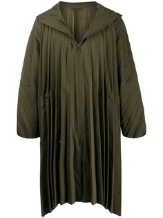Homme Plissé Issey Miyake pleated midi coat